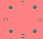 viele Kreise in einem Kreis angeordnet abwechselnd wei� schwarz